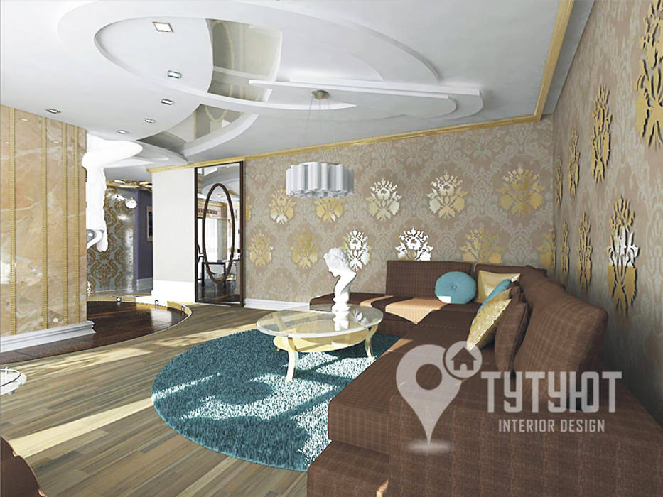 Квартира для артистической натуры, Interior Design Studio Tut Yut Interior Design Studio Tut Yut Ausgefallene Wohnzimmer