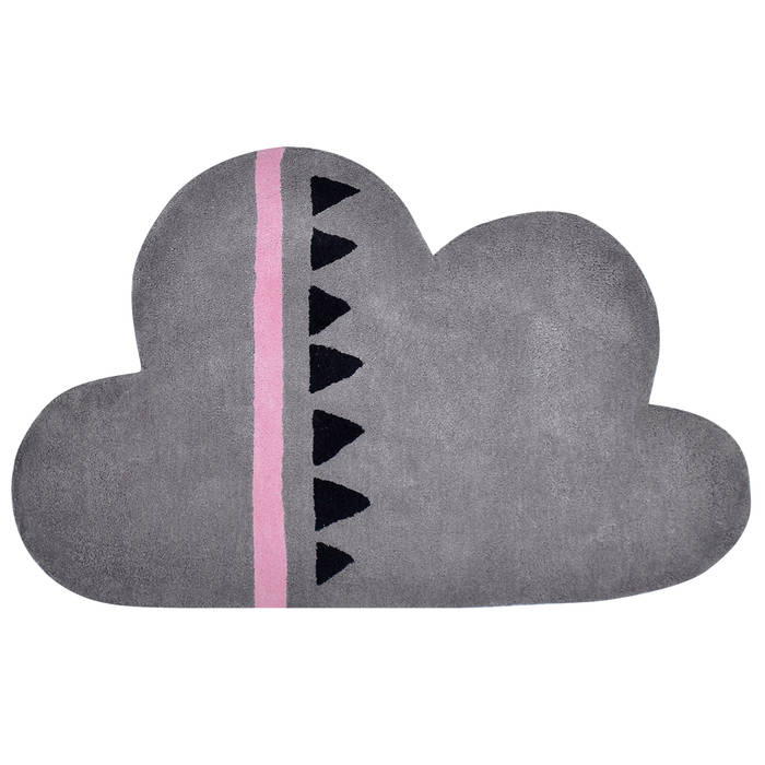 Tapis Chambre De Bébé Forme Nuage Rose Et Gris Par