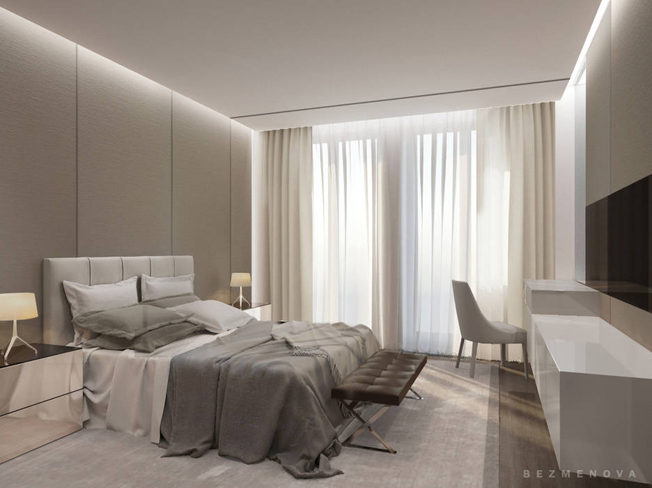 Квартира в Хамовниках, Bezmenova Bezmenova Minimalist bedroom