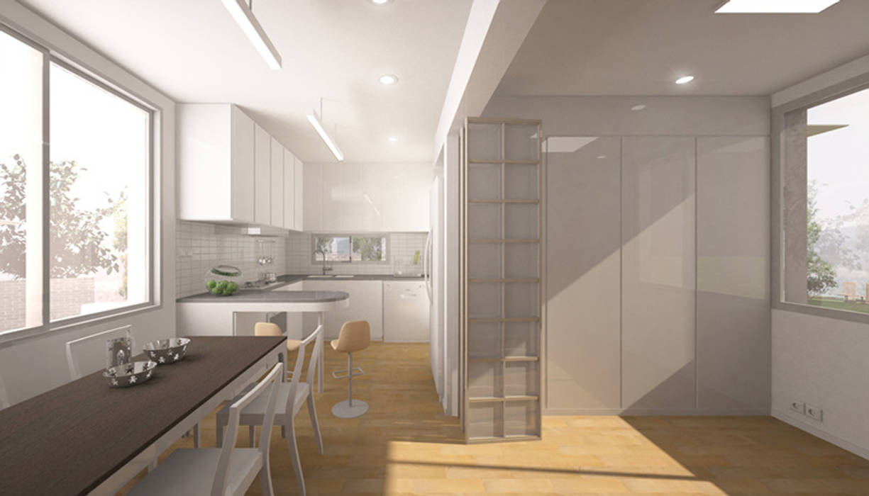 elbow house, IDÉEAA _ 이데아키텍츠 IDÉEAA _ 이데아키텍츠 Minimalist kitchen