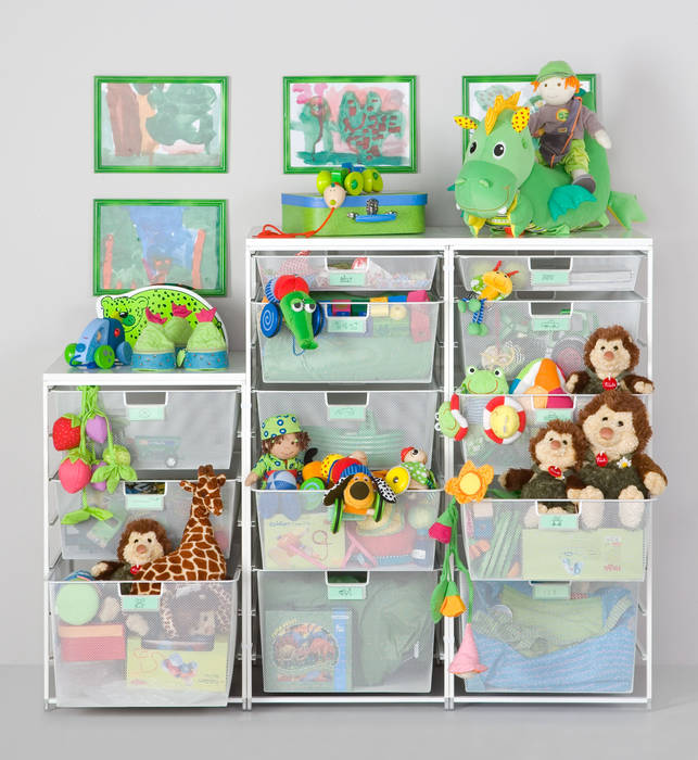Jedes Spielzeug bekommt seinen eigenen Korb Elfa Deutschland GmbH Moderne Kinderzimmer Aufbewahrung