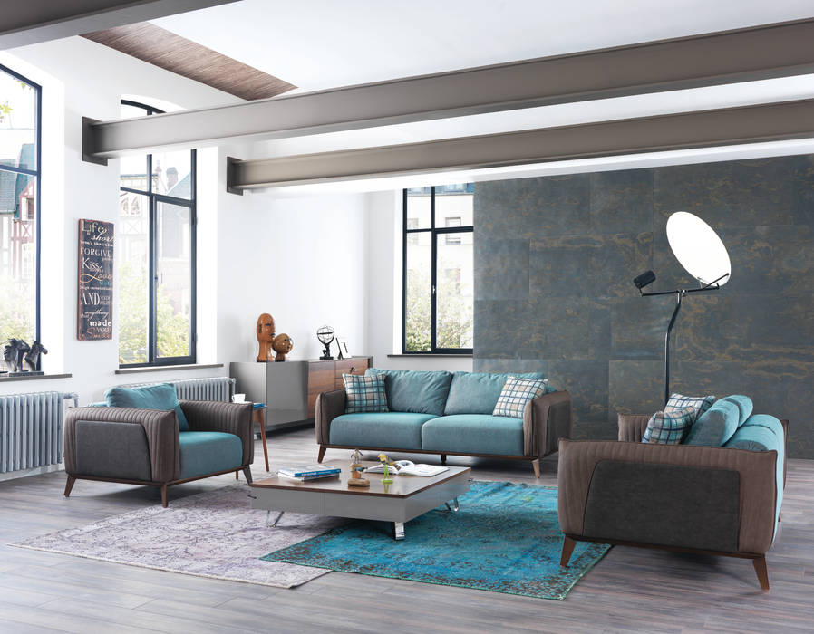 Benz Oturma Grubu, NILL'S FURNITURE DESIGN NILL'S FURNITURE DESIGN Moderne Wohnzimmer Sofas und Sessel