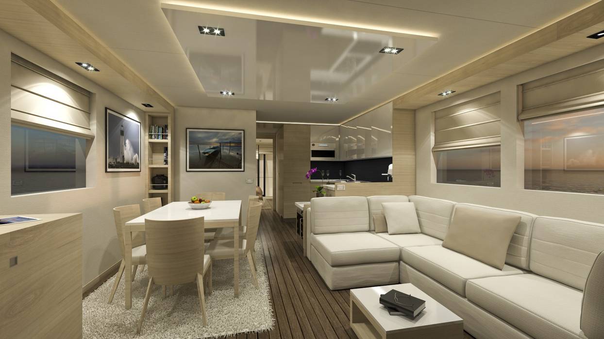 Overblue 44 Yacht interior, Studio Foschi & Nolletti Studio Foschi & Nolletti Modern yachts & jets