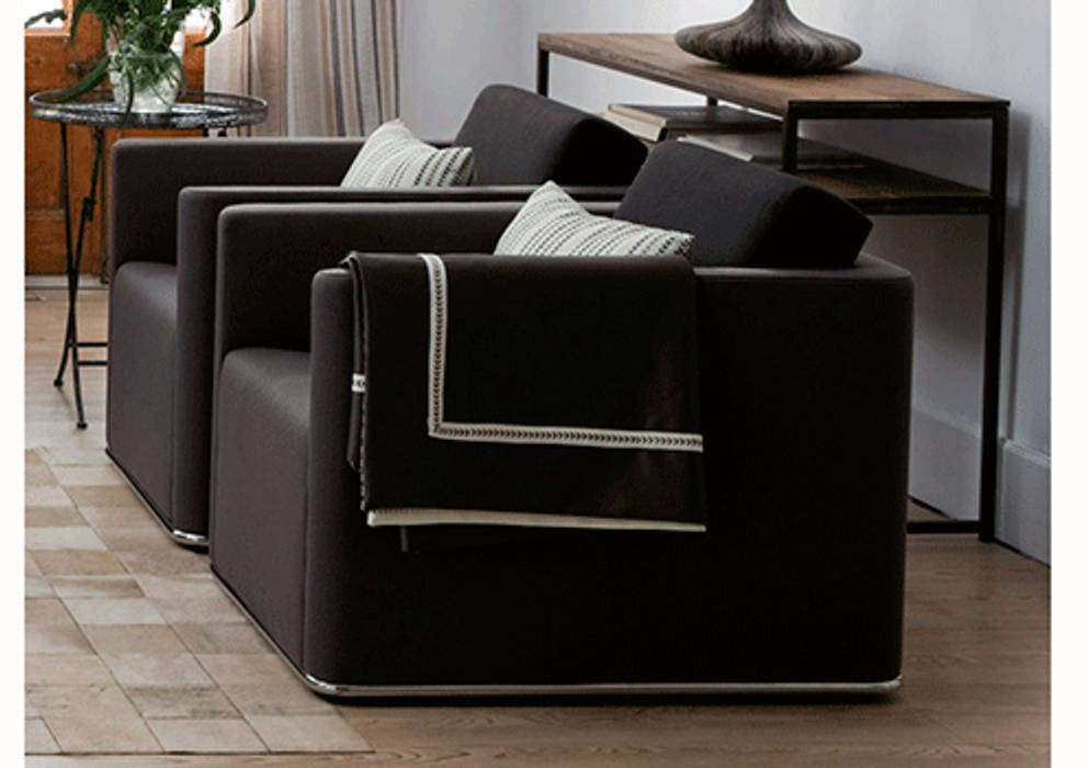 Sofá Glamour - Grassoler, Riviera Riviera Modern Living Room Fake Leather Metallic/Silver Sofas & armchairs