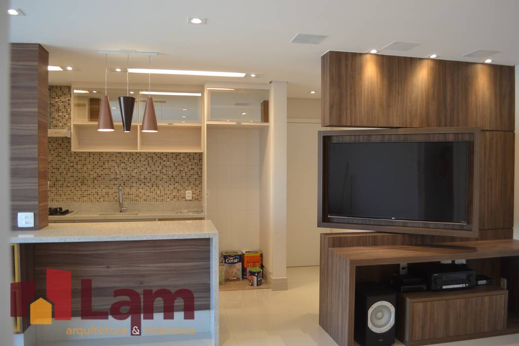 Sala de Estar - Finalizado LAM Arquitetura | Interiores Salas de estar modernas