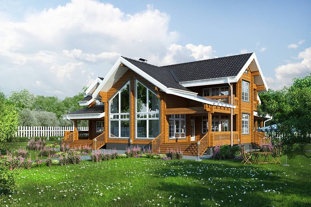 Wooden houses. Design studio of Stanislav Orekhov. ARCHITECTURE / INTERIOR DESIGN / VISUALIZATION. Дома в классическом стиле