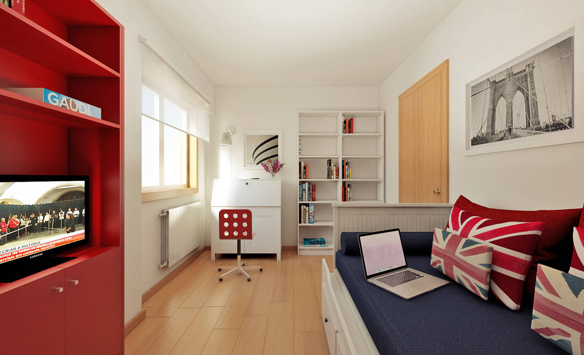 Apartamento Ikea, José Tiago Rosa José Tiago Rosa Minimalistische slaapkamers