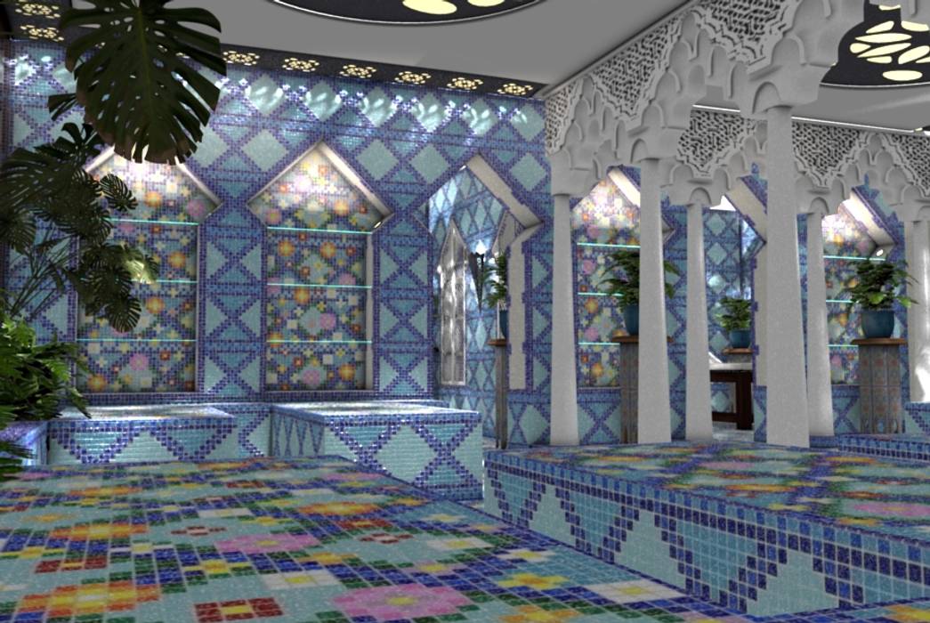 THE HAMMAM L'ARGAN : THE ORIENT COMES TO THE OISE (60), DEYDIER WILFRID ARCHITECTURE DEYDIER WILFRID ARCHITECTURE Commercial spaces Ceramic Bars & clubs