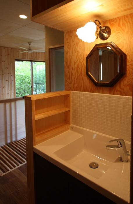 ２階洗面 竹内村上ＡＴＥＬＩＥＲ 和風の お風呂 タイル