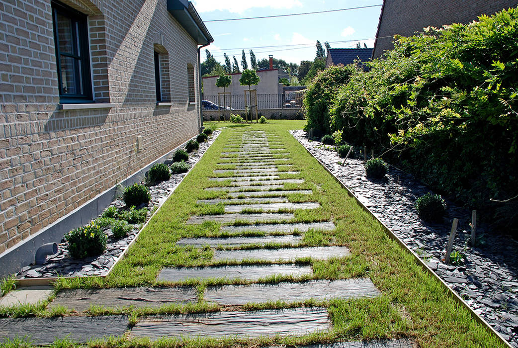 Jardin de 750m² à Arleux en Gohelle (62), RVB PAYSAGE RVB PAYSAGE Сад в стиле модерн