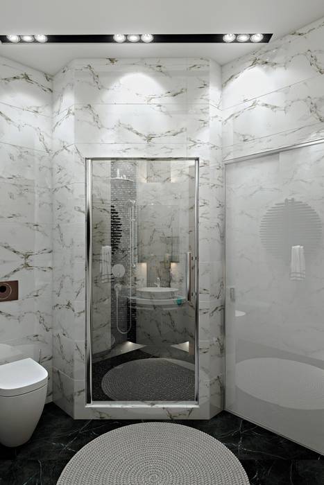 Санузел с душевой СВЕТЛАНА АГАПОВА ДИЗАЙН ИНТЕРЬЕРА Ванная комната в стиле минимализм