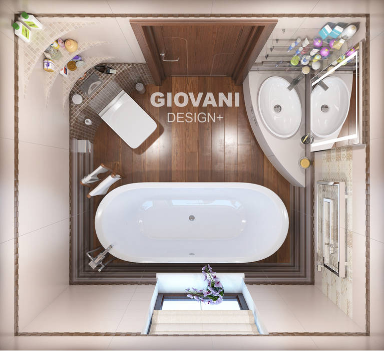 Мастер - ванная комната Giovani Design Studio Ванная комната в стиле минимализм