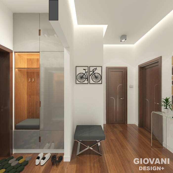 Эко домик , Giovani Design Studio Giovani Design Studio Pasillos, vestíbulos y escaleras de estilo minimalista