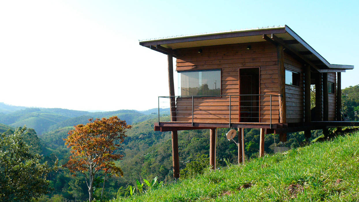 Casa em Guararema, Cabana Arquitetos Cabana Arquitetos Rustykalne domy Drewno O efekcie drewna