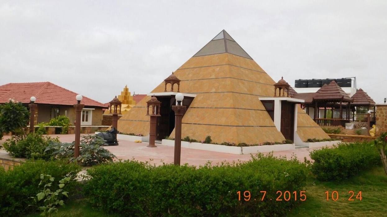 shiv temple in pyramid shape at laxmi wadi CREATORS Rustic style houses