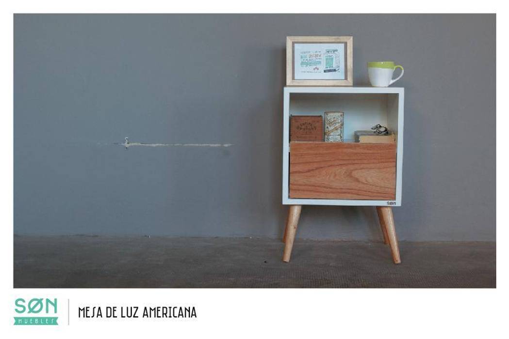 Mesa de Luz Americana SØN Muebles Dormitorios escandinavos Mesitas de luz