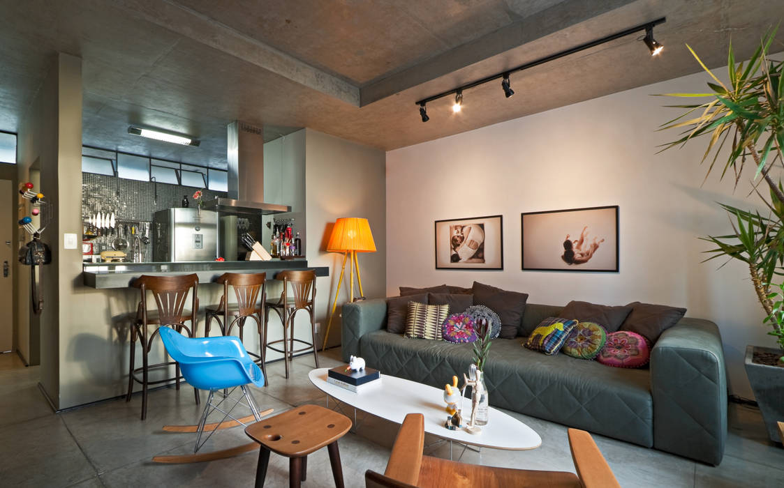 Loft Funcionários, Dubal Arquitetura e Design Dubal Arquitetura e Design Modern Living Room