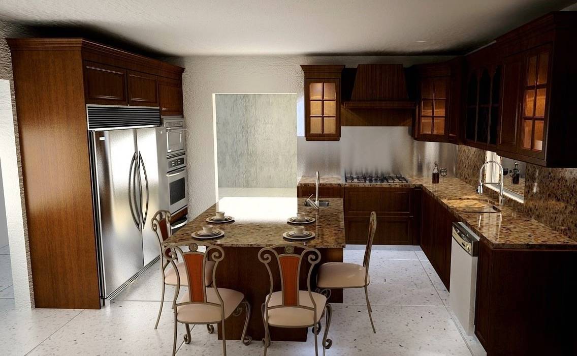 Cocinas Clásicas, JS ARQUITECTURA JS ARQUITECTURA ห้องครัว โต๊ะและเก้าอี้