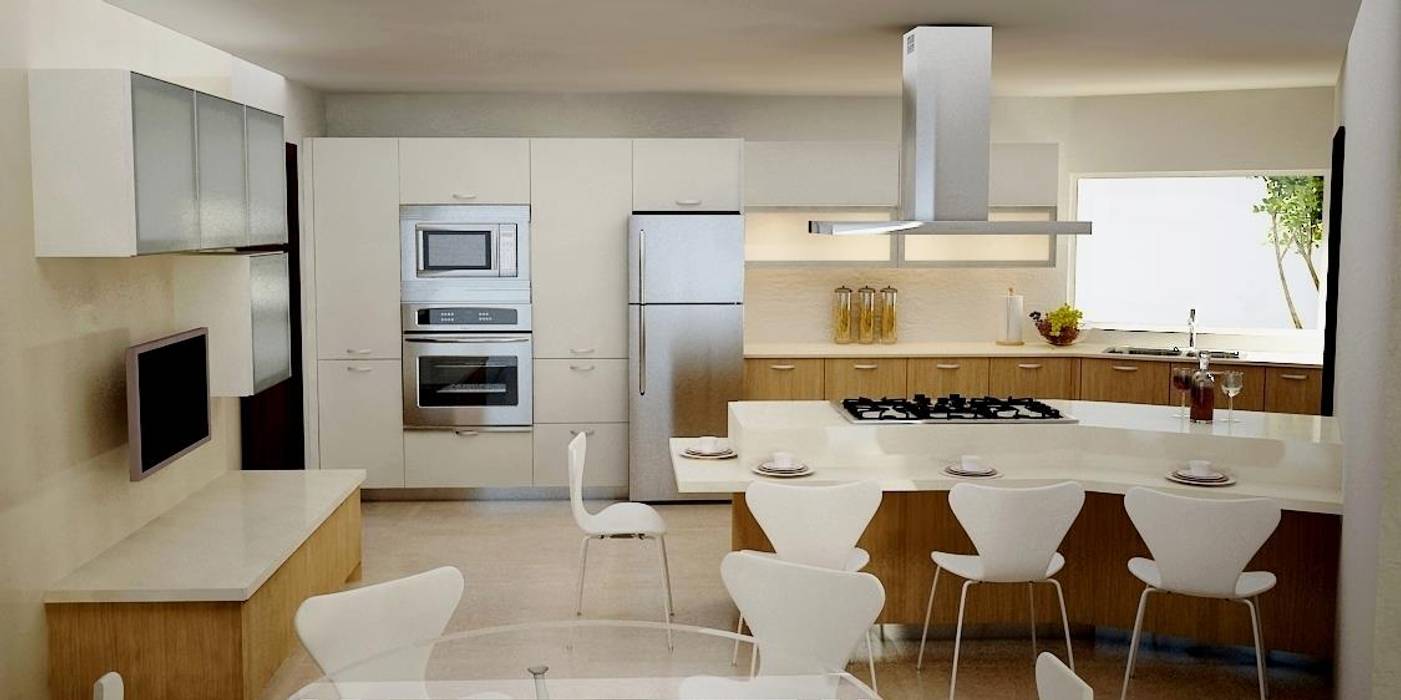 Cocinas Contemporáneas, JS ARQUITECTURA JS ARQUITECTURA モダンな キッチン 収納