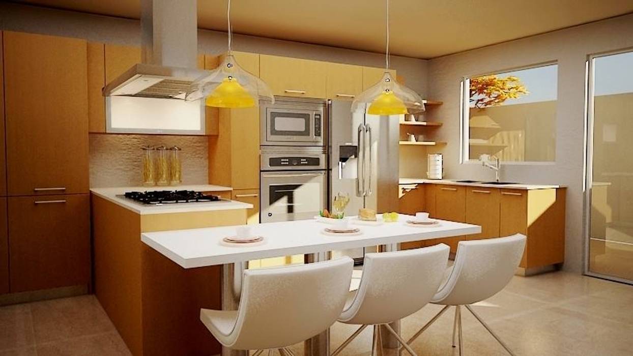 Cocinas Contemporáneas, JS ARQUITECTURA JS ARQUITECTURA Кухня Столи та стільці