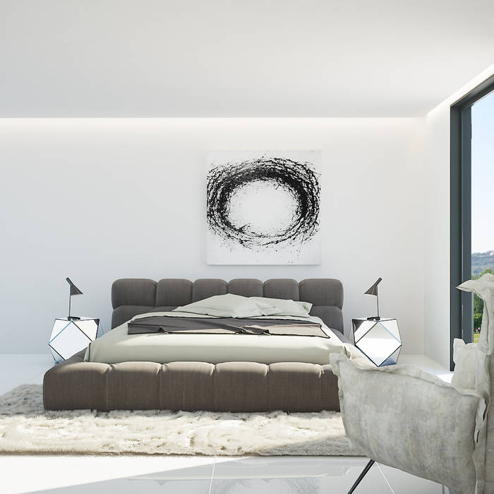 Bedroom, olivia Sciuto olivia Sciuto モダンスタイルの寝室