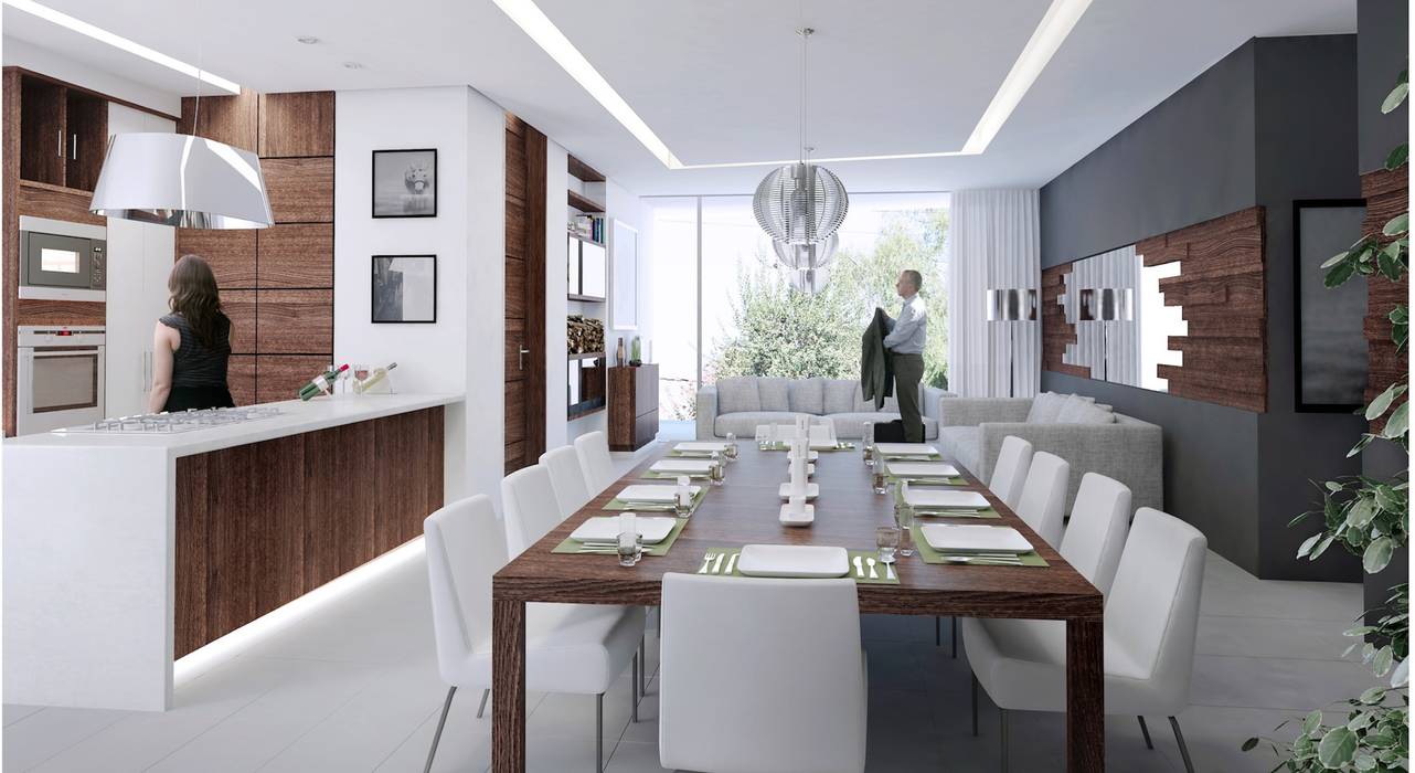 Salas de jantar modernas por TREVINO.CHABRAND | Architectural Studio Moderno