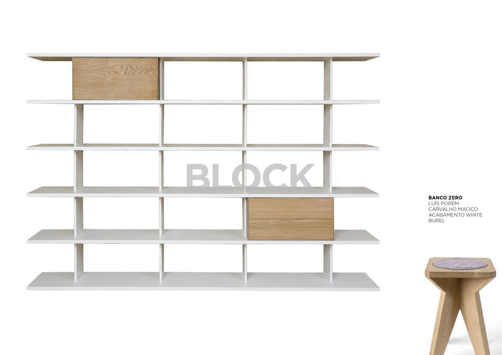 Estante modular Block Boa Safra Casas minimalistas Derivados de madeira Transparente Acessórios e Decoração