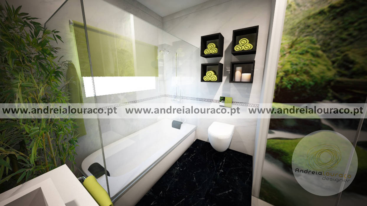 Projecto de Decoração de Wc by Andreia Louraço Design e Interiores Andreia Louraço - Designer de Interiores e Exteriores (Email: atelier.andreialouraco@gmail.com) Casas de banho clássicas