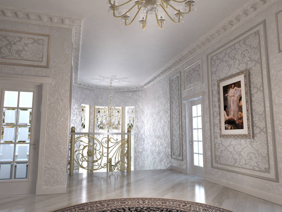 Mansion, Студия Маликова Студия Маликова Classic style corridor, hallway and stairs