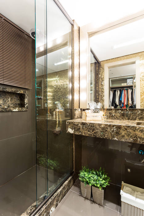 Camarim B+R Arquitetura Banheiros modernos Espelhos