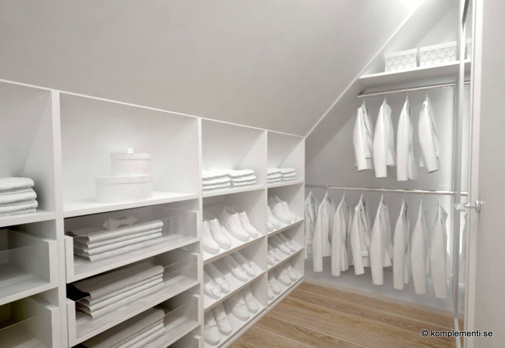 Projekt domu w Szwecji, Komplementi Komplementi Scandinavian style dressing room