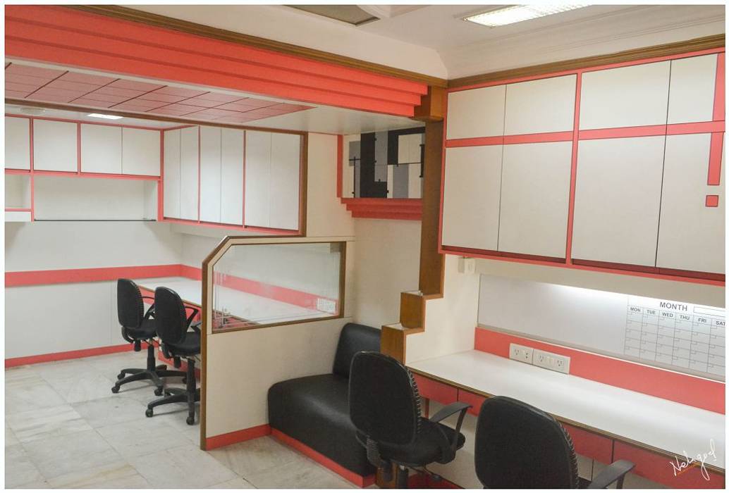 The Compact Office, Neha Goel Architects Neha Goel Architects Commercial spaces Offices & stores