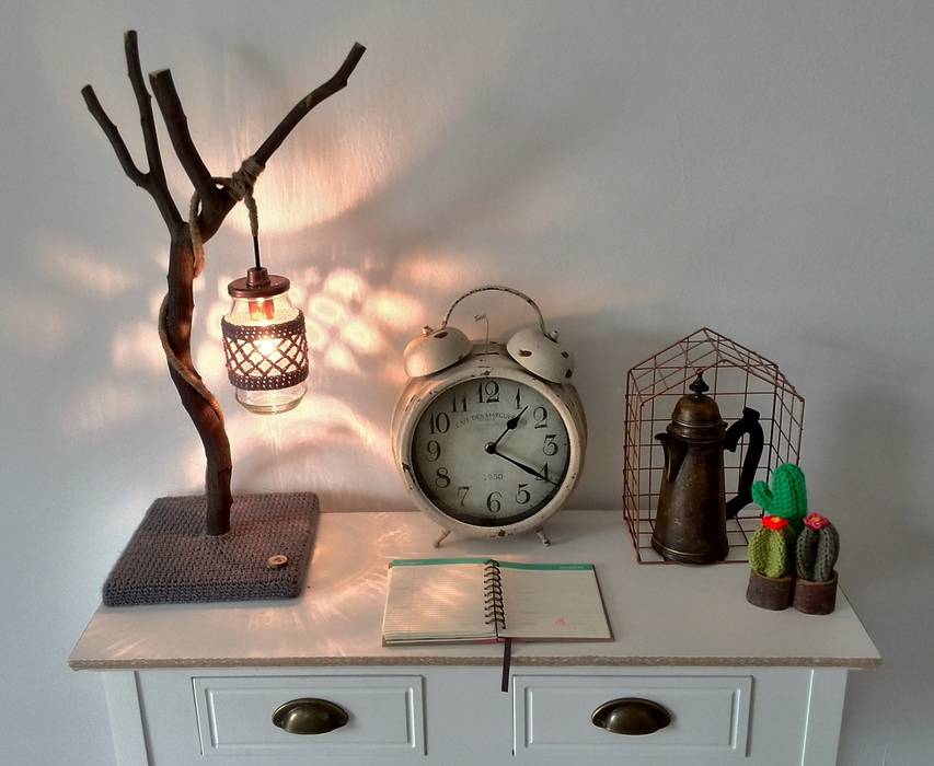 Jar lamps with a twist, WoodWoolDesign WoodWoolDesign Wohnzimmer im Landhausstil Beleuchtung