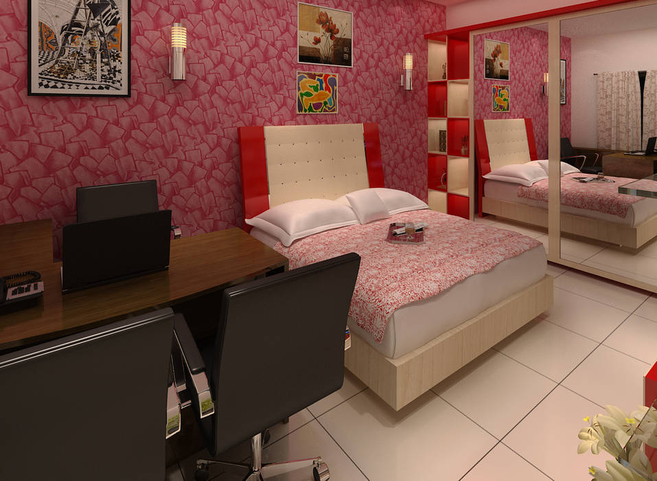 Interiors, S.R. Buildtech – The Gharexperts S.R. Buildtech – The Gharexperts Asian style bedroom Accessories & decoration