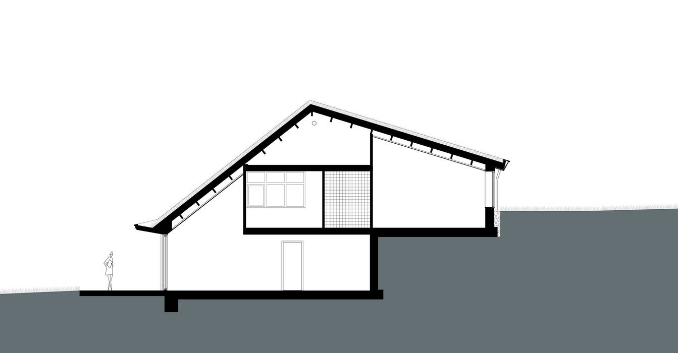 Doorsnede stripesarchitects Landelijke huizen Helling,Driehoek,Lettertype,Parallel,Rechthoek,Facade,Diagram,Dak,Schuur,Het opbouwen van