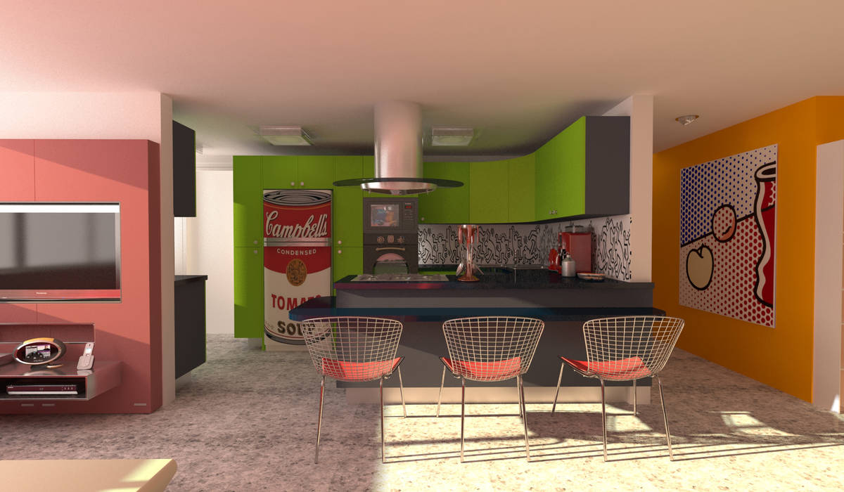 Apartamento POP Manzanares, OPFA Diseños y Arquitectura OPFA Diseños y Arquitectura Modern Kitchen