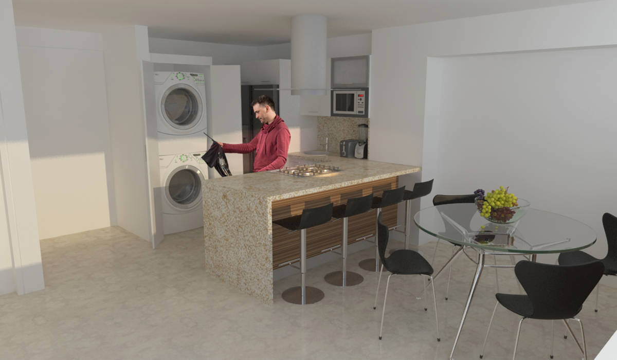 Cocina Apartamento Jardín de Los Olivos, OPFA Diseños y Arquitectura OPFA Diseños y Arquitectura Cuisine moderne