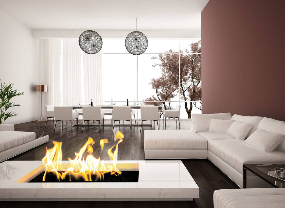 Camini al bioetanolo: stile ed eleganza per il tuo riscaldamento domestico, Gruppo San Marco Gruppo San Marco Salas de estilo moderno Chimeneas y accesorios