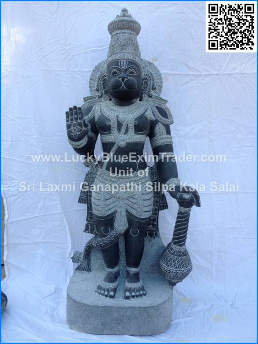 God Hanuman Statue To Munich German Luckyblue Exim Trader Private Limited Artworksculptures Stone Black Homify