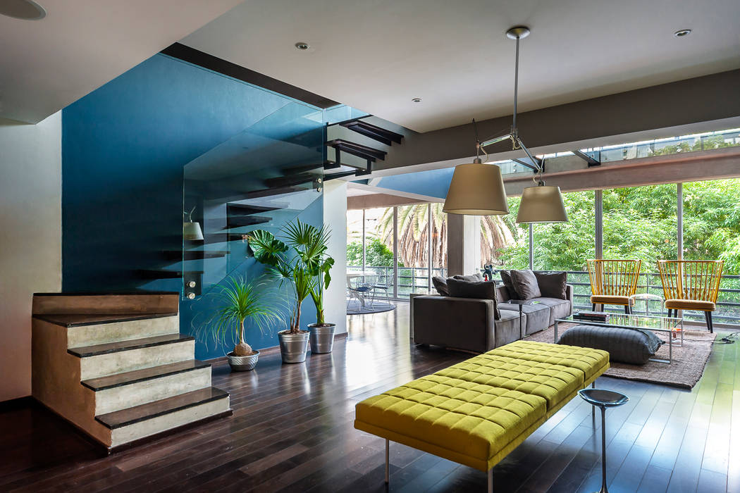 Departamento en La Condesa, MAAD arquitectura y diseño MAAD arquitectura y diseño إنتقائي، أسلوب، الرواق، رواق، &، درج