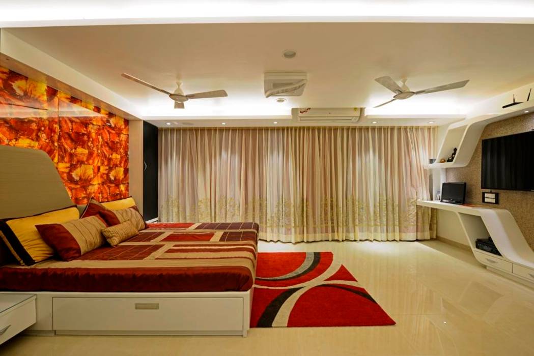 RESIDENTIAL PENTHOUSE INTERIORS, AIS Designs AIS Designs Modern style bedroom