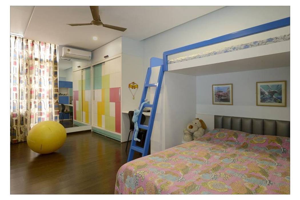 Jaiswal, Pune, CK Interiors Pvt Ltd CK Interiors Pvt Ltd Modern nursery/kids room Furniture,Property,Comfort,Building,Television,Textile,Interior design,Lighting,House,Wood