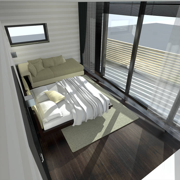 Дом в стиле минимализм на побережье Черного моря. Москва, 2010г., CHM architect CHM architect Minimalist bedroom