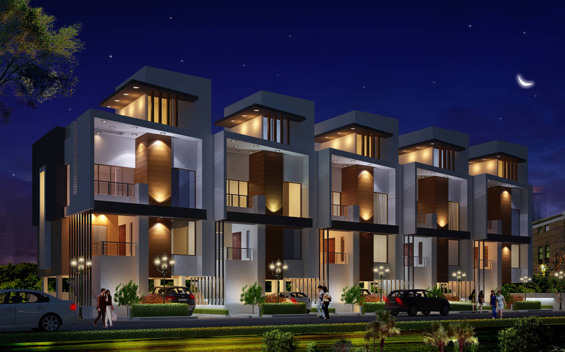 5 ROW HOUSE Spacemekk Designers p.LTD Modern houses Wood Wood effect