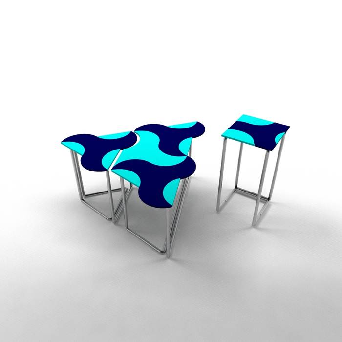 Mavi, Ayça Sevinç Tasarım Ayça Sevinç Tasarım Modern living room Side tables & trays