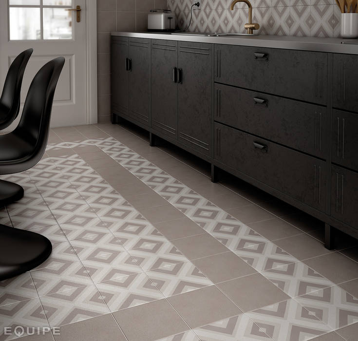 Caprice Taupe, DECO Square Pastel 20x20 Equipe Ceramicas Cocinas de estilo moderno black and white,bath,kitchen,saloon,hydraulic,hydraulic tile,wall floor tile,caprice,deco,ceramic,design,indoor,outdoor,pastel colors,warm,colors,cold colors,bright colors,geometric forms,