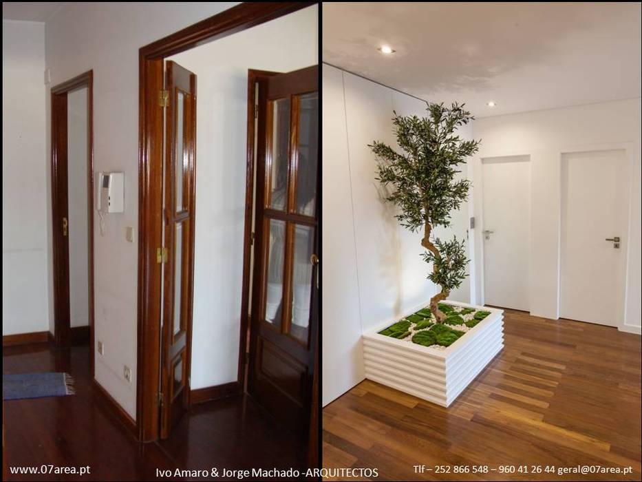 o antes e o depois... AreA7 Corredores, halls e escadas minimalistas