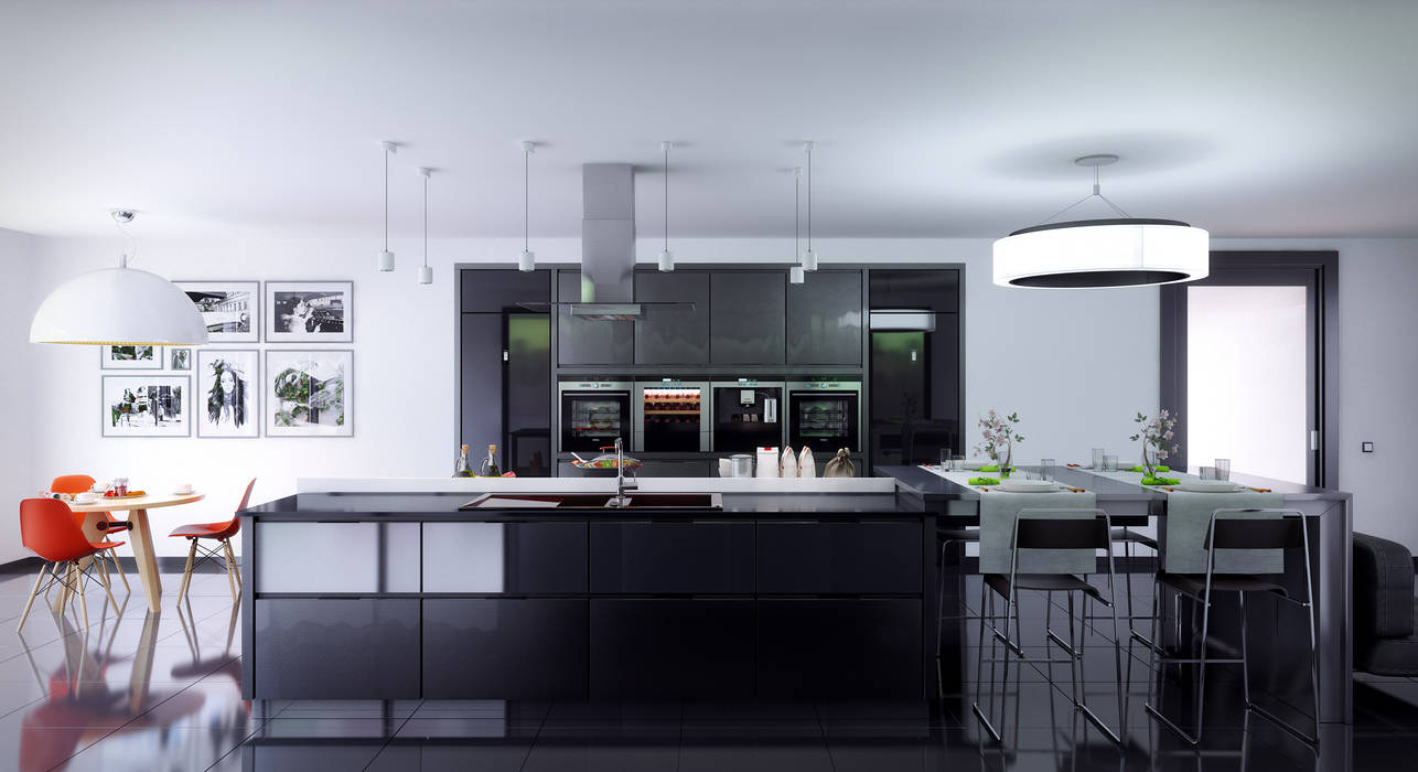 Zevo House Kitchen, RIP3D ARCHVIZ RIP3D ARCHVIZ Cozinhas modernas