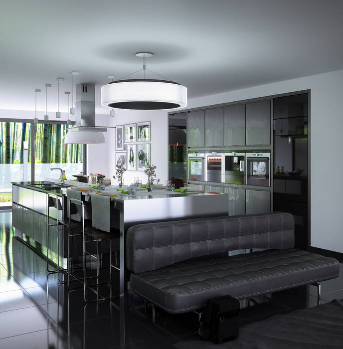 Zevo house kitchen, rip3d archviz homify