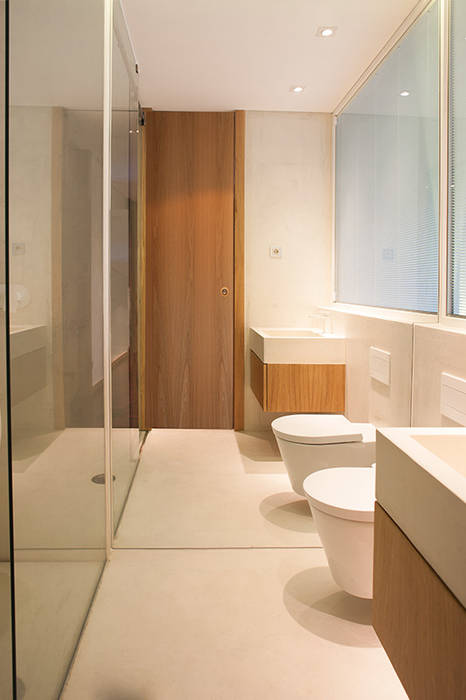 Reforma de apartamento, PAULO MARTINS ARQ&DESIGN PAULO MARTINS ARQ&DESIGN Casas de banho minimalistas